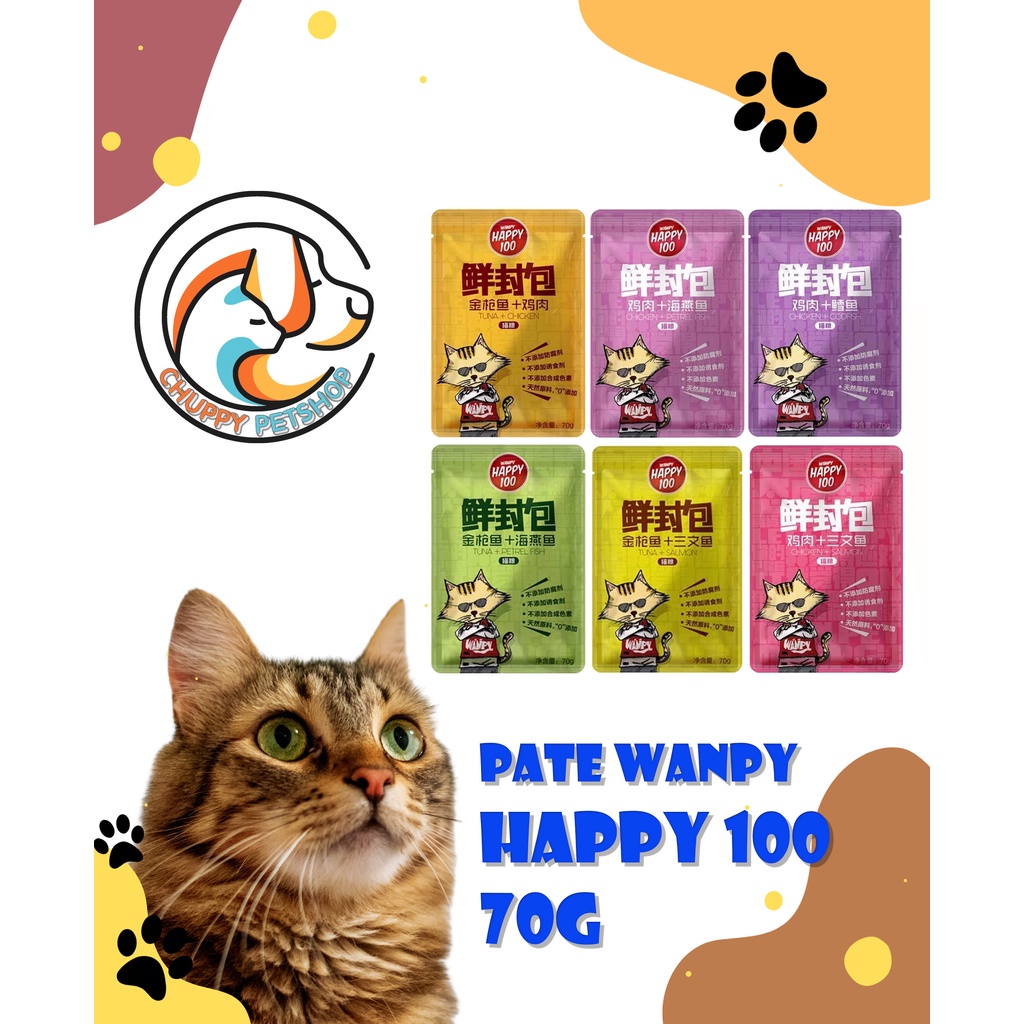 Pate Wanpy Happy 100 Cho Mèo Ngon 70g