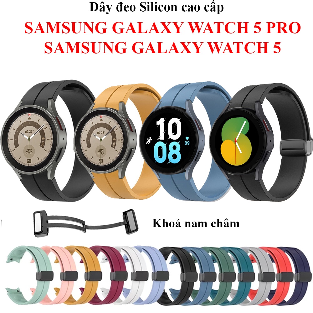 Dây đeo silicon khóa nam châm Samsung Galaxy Watch 5, Watch 5 Pro, Galaxy Watch 4