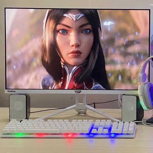 Loa máy tính, speaker PC mini 2.0 Kisonli K500 Bass Căng - Màu Hồng / Đen / Trắng decor phòng - Chính hãng, rẻ vô địch