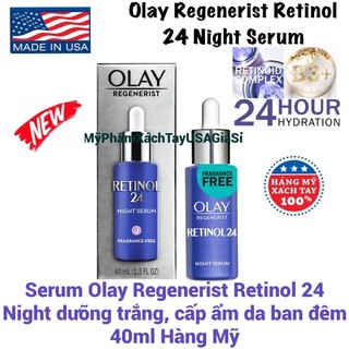 Serum Olay Retinol 24 duỡng trắng da cấp ẩm ban đêm 40ml Nhập Khẩu USA