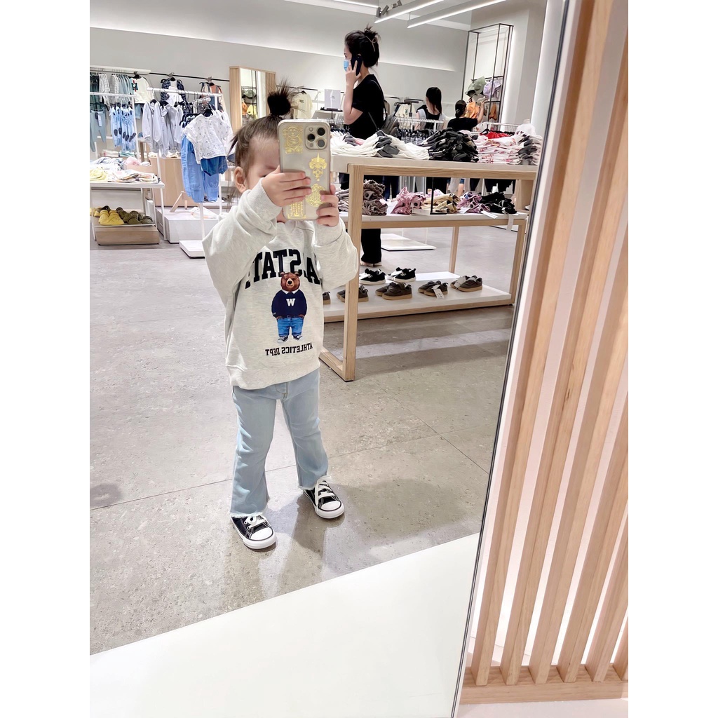 Áo nỉ sweater Whoaw cho bé , áo nỉ cổ  tròn trẻ em bé trai, gái ,unisex , GonZ_kid