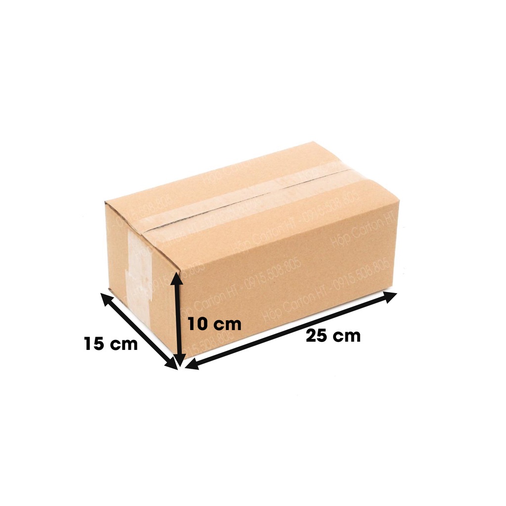 Combo 10 25x15x10 Hộp carton đóng hàng giá xưởng, thùng bìa giấy cod gói hàng tiện lợi