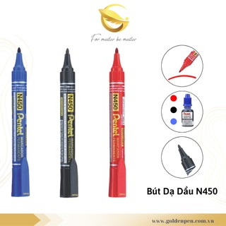 Bút Dạ Dầu Pentel N450 Viết Được Trên Nhiều Chất Liệu (Bút đổ được mực)