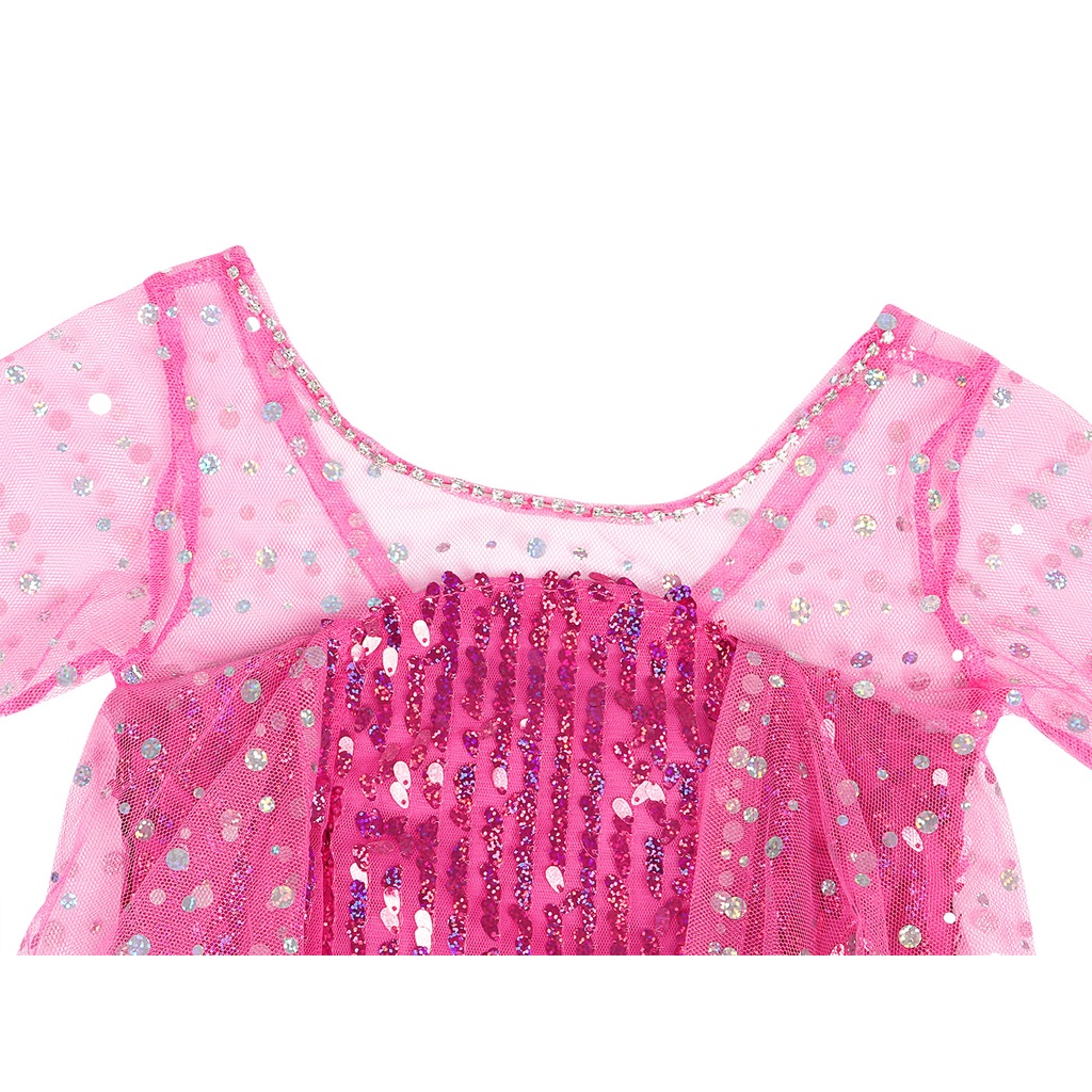 Đầm Công Chúa Elsa Hóa Trang Halloween / Giáng Sinh Phối Lưới Đính Kim Sa Lấp Lánh Mới Cho Bé Gái