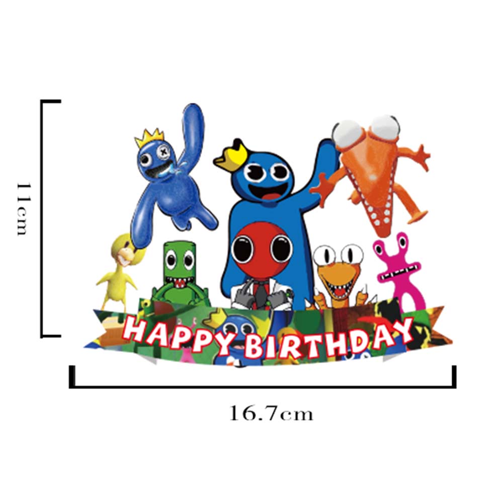 41Pcs Roblox Rainbow Friends Balloons Banner/Flag Cupcake Toppers Birthday Party