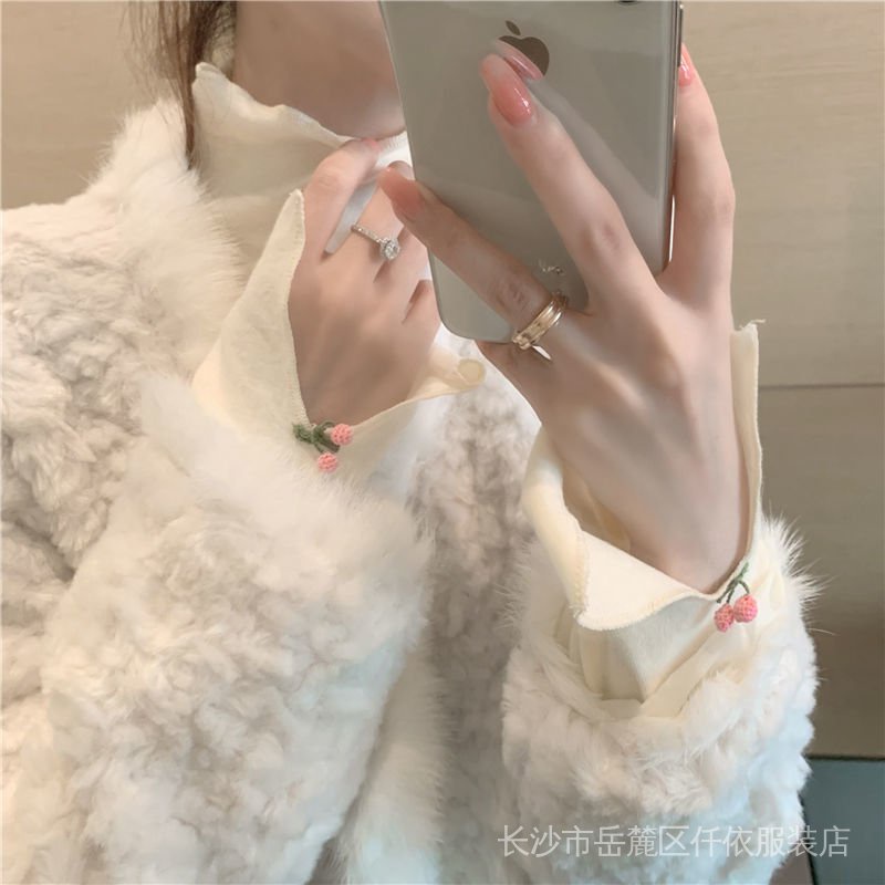 Áo Thun Tay Dài Cổ Cao Dáng Ôm Phong Cách Phương Tây Thời Trang Thu Đông Cho Nữ