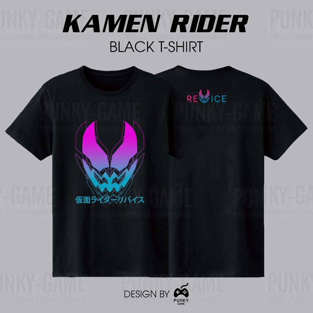Áo thun Kamen Rider REVICE Digital Design Black T-Shirt ngắn tay