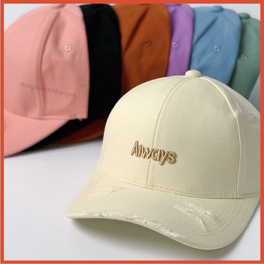 Mũ Lưỡi Trai Thêu Chữ Always Nón Kết Kiểu Rách Tua Rua Chất Kaki Thời Trang Form Unisex Nam Nữ Phong Cách Cá Tính