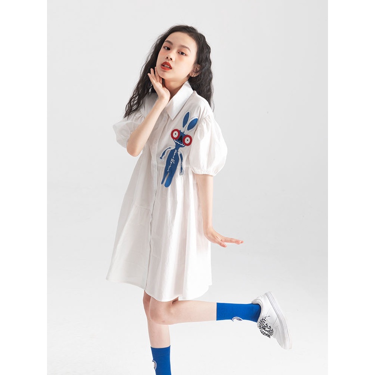 Đầm Công Chúa polo Cotton Nguyên Chất Thêu Họa Tiết Phong Cách Mới Mùa Hè Cho Bé Gái