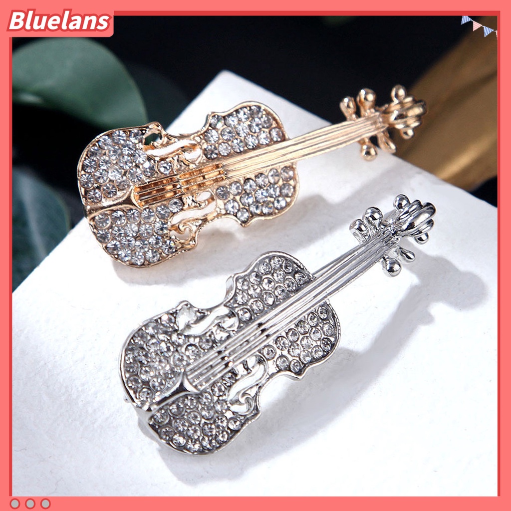 Trâm Cài Áo Hình Đàn Violin Đính Đá Lấp Lánh 48h