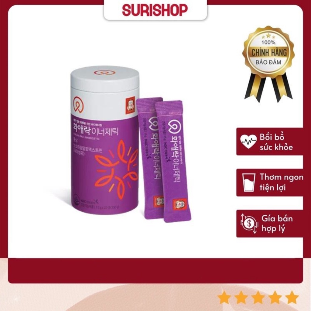 Thạch Hồng Sâm Chống Lão Hóa Dành Cho Phụ Nữ KGC Cheong Kwan Jang Hwa Ae Rak Innergetic Hộp 15g X 20 Gói