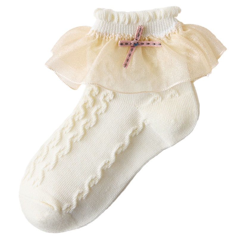 Vớ cotton Mỏng Phối Nơ Thoáng Khí Thời Trang Cao Cấp Dành Cho Bé Màu Sắc