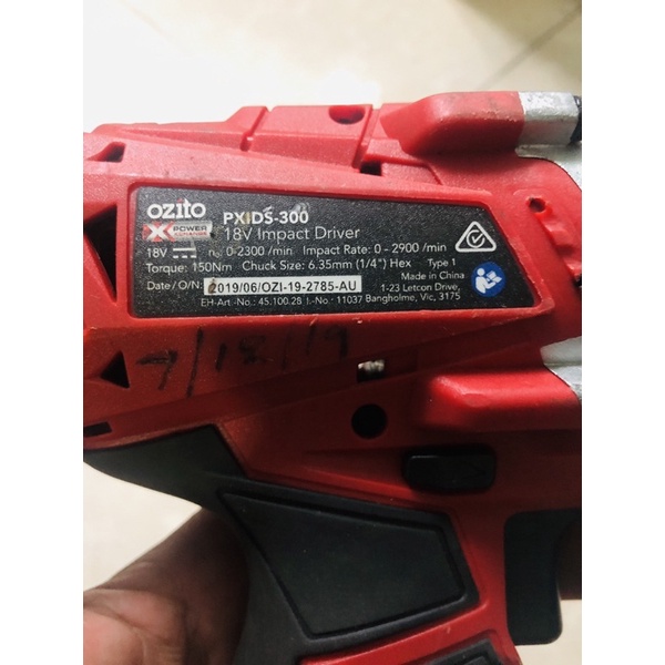 Máy bắn vít pin 18V / 21V nội địa Úc OZITO PXIDS 300