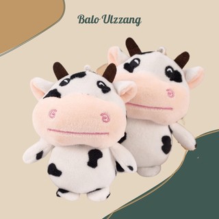 Móc khóa bò sữa gấu bông, móc cài balo hình bò sữa 110bos