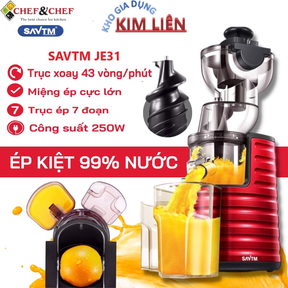 Máy ép chậm SAVTM JE31 250W / JE07 150W - Máy ép trái cây nguyên trái tốc độ chậm - Chính hãng BH 12 tháng