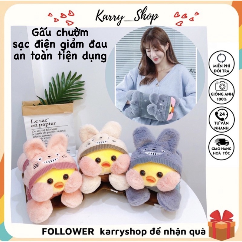Túi sưởi gấu bông dễ thương cắm điện, túi chườm bụng giảm đau bụng kinh hạ sốt sưởi ấm cơ thể/ túi sưởi đa năng an toàn