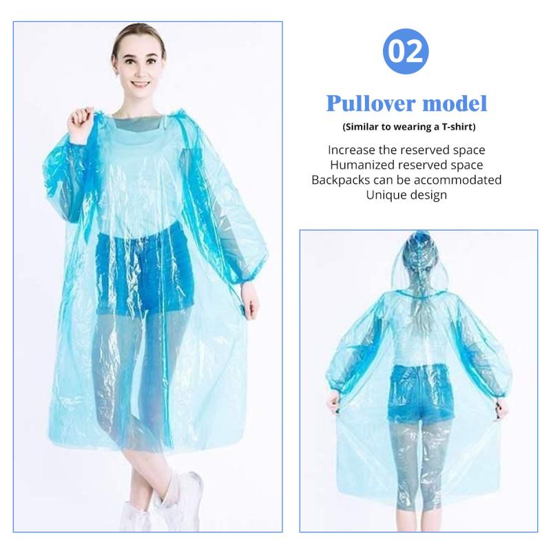 Áo mưa HDOORLINK dày dặn có mũ trùm dùng một lần chống thấm nước dùng đi câu cá/ leo núi/ du lịch ngoài trời cho nam nữ