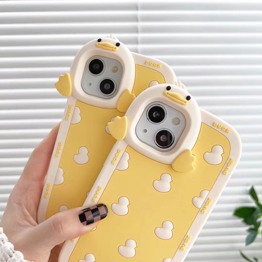 Ốp Điện Thoại Silicon Mềm Hình Chú Vịt Vàng 3D Dễ Thương Cho iPhone 14 Pro MAX 14 PLUS 14 13 Pro MAX 12 Pro MAX 11 Pro MAX