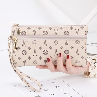 Ví nữ cầm tay thời trang đơn giản tiện dụng bỏ vừa điện thoại 2 ngăn khóa kéo HX178