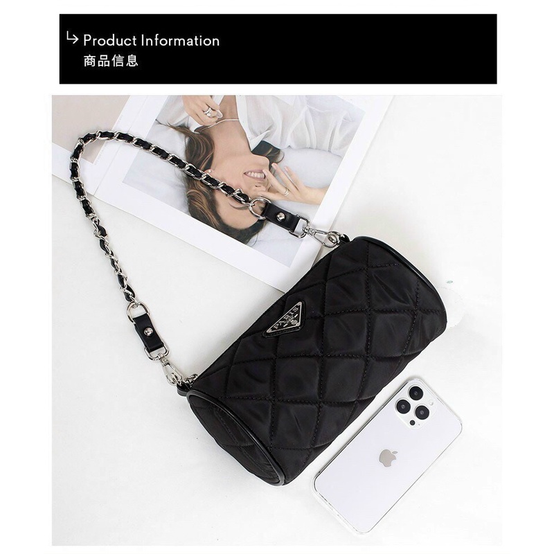 Túi đeo chéo dáng trống thương hiệu Prada cao cấp