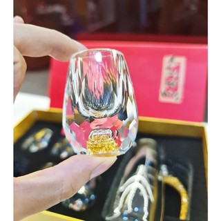 Ly rượu pha lê Đế Vương phối vàng 24k (Ly rời)