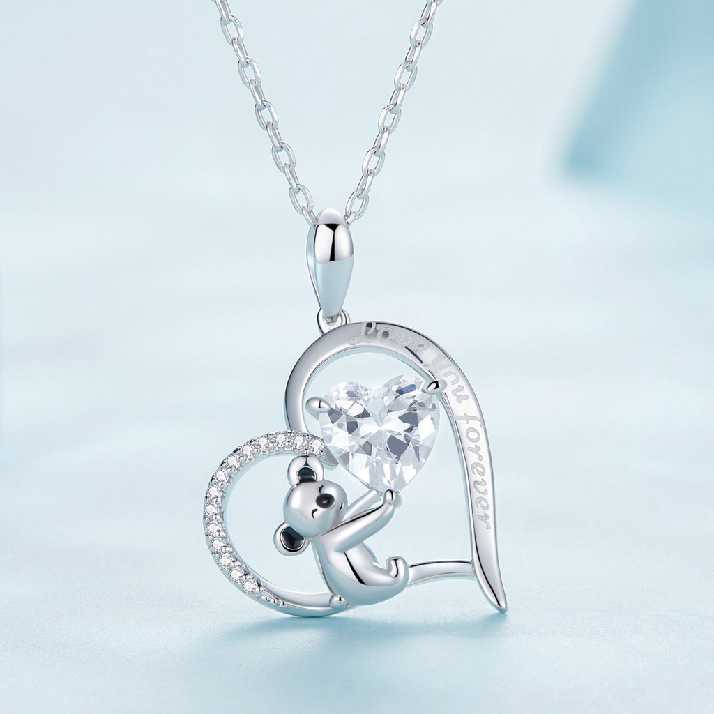 BAMOER Vòng cổ MặT HìNh GấU Koala ĐíNh Zircon ThờI Trang Cho Nữ