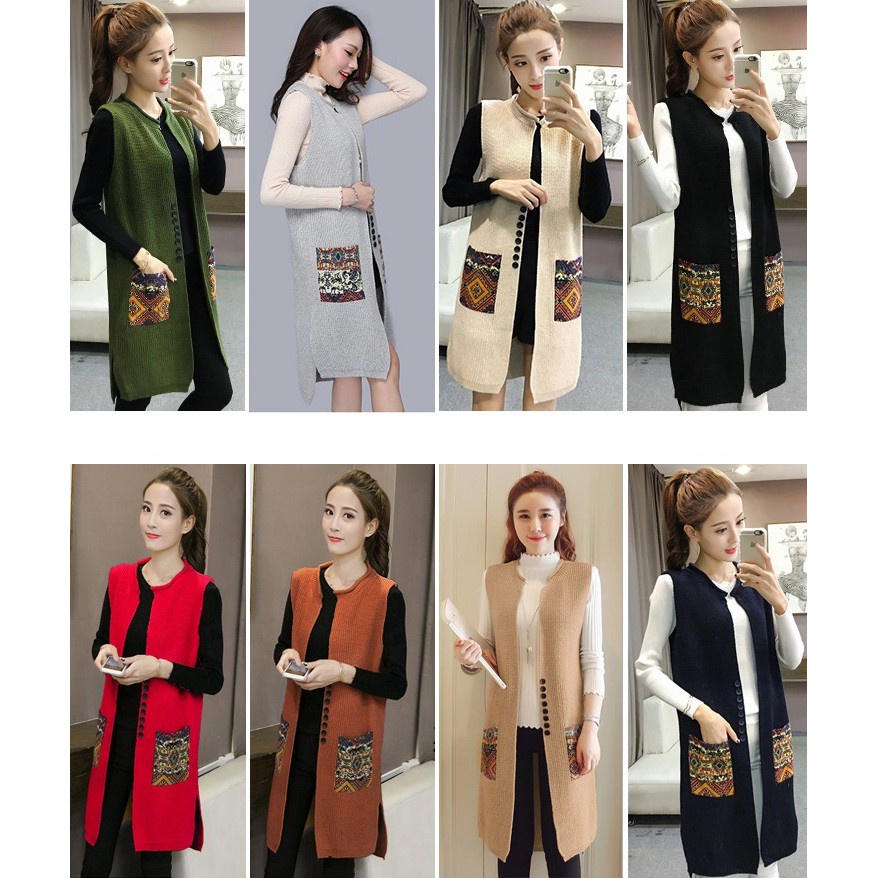 Áo Khoác Cardigan Không Tay 36kg - 65kg Cho Nữ BJC143 Malaysia