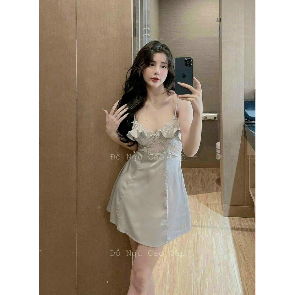 (M. 61) Váy ngủ sexy lụa có đệm ngực cao cấp Đầm mặc nhà gợi cảm quyến rũ | BigBuy360 - bigbuy360.vn