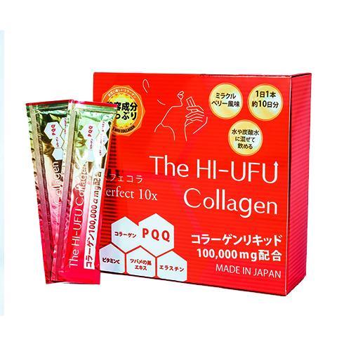 Nước Uống The HI-UFU Collagen 100000mg Nhật Bản Nước Uống Bổ Sung Collagen Làm Đẹp Da Hộp 10 Gói