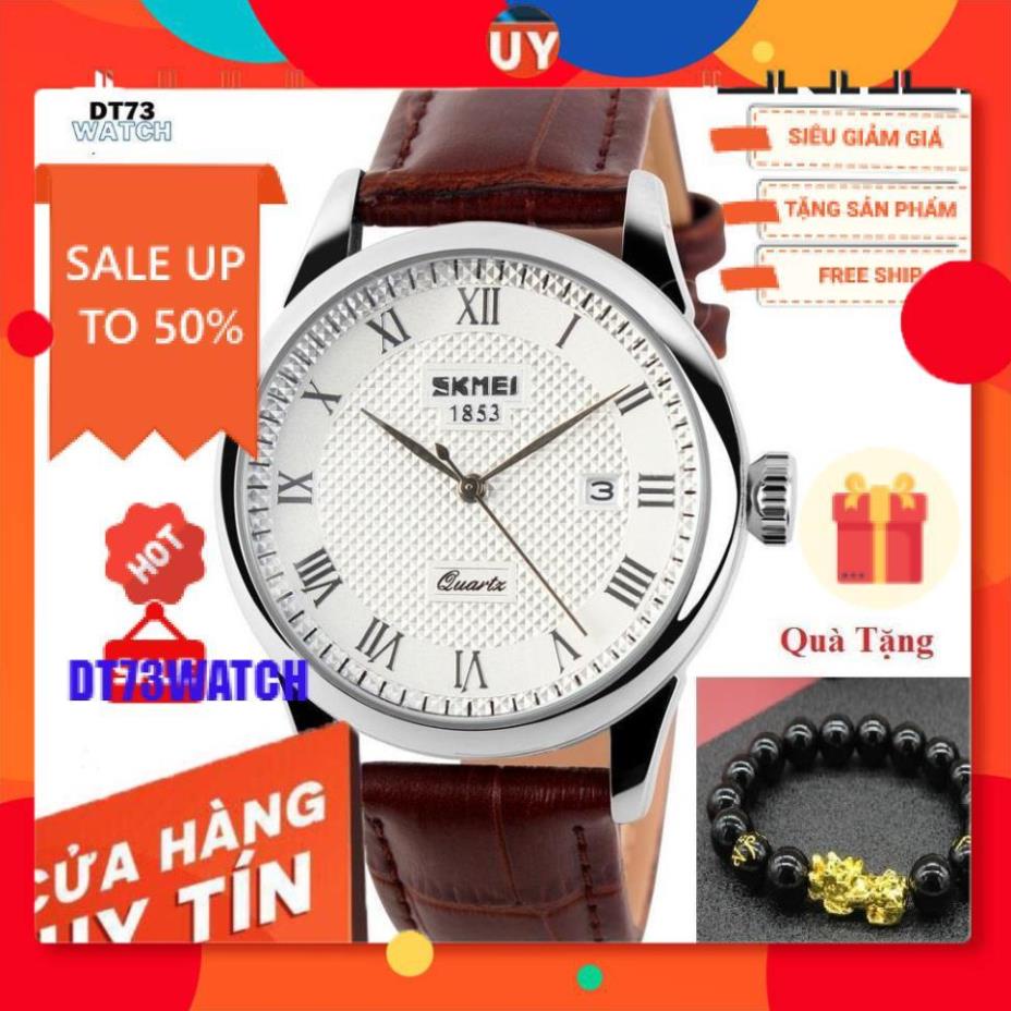 Đồng hồ nam dây da SKMIE,Doanh nhân Đồng hồ thạch anh Thời trang mới Dây da không thấm nước
