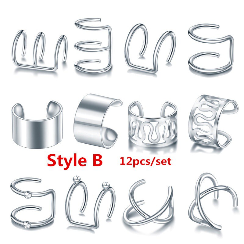 Khuyên Kẹp Vành Tai Bằng Thép Không Gỉ Thời Trang Cá Tính