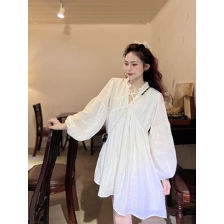 ĐẦM BBD TRẮNG CỔ BÈO TAY BÍ