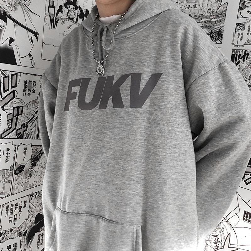 Áo hoodie ZHELIHANGFEI kiểu dáng rộng in chữ phong cách retro