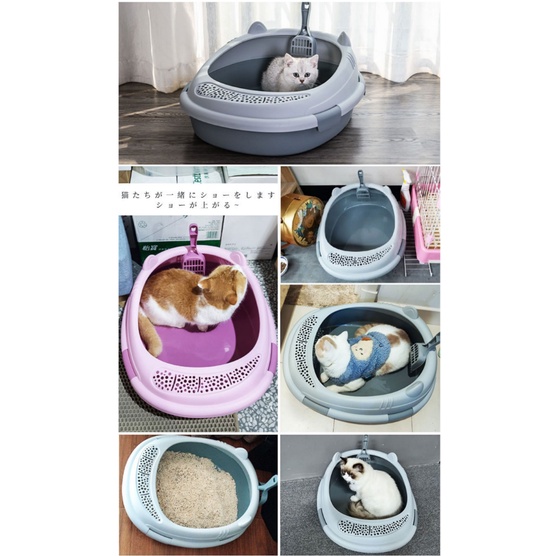 Khay vệ sinh cho mèo LunaPet KM06 Thau chậu cát vệ sinh cho thú cưng tặng kèm xẻng xúc