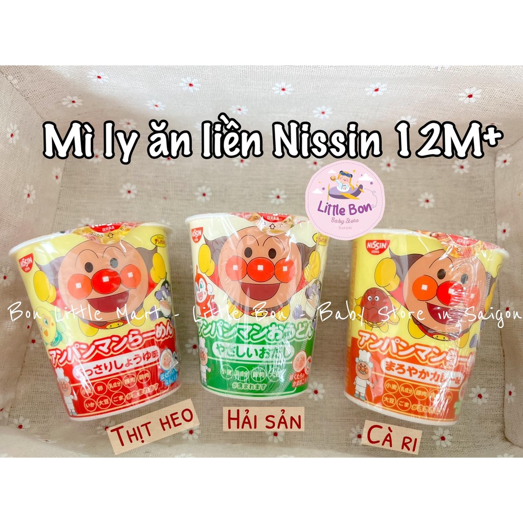 Mì ly Nissin Anpanman Nhật 12M+  bay air