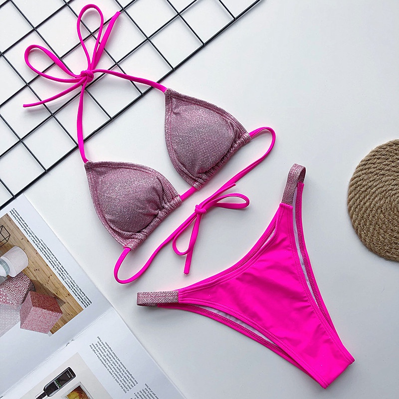 Bộ Đồ Bơi 2 Mảnh Đính Kim Tuyến Quyến Rũ Cho Nữ