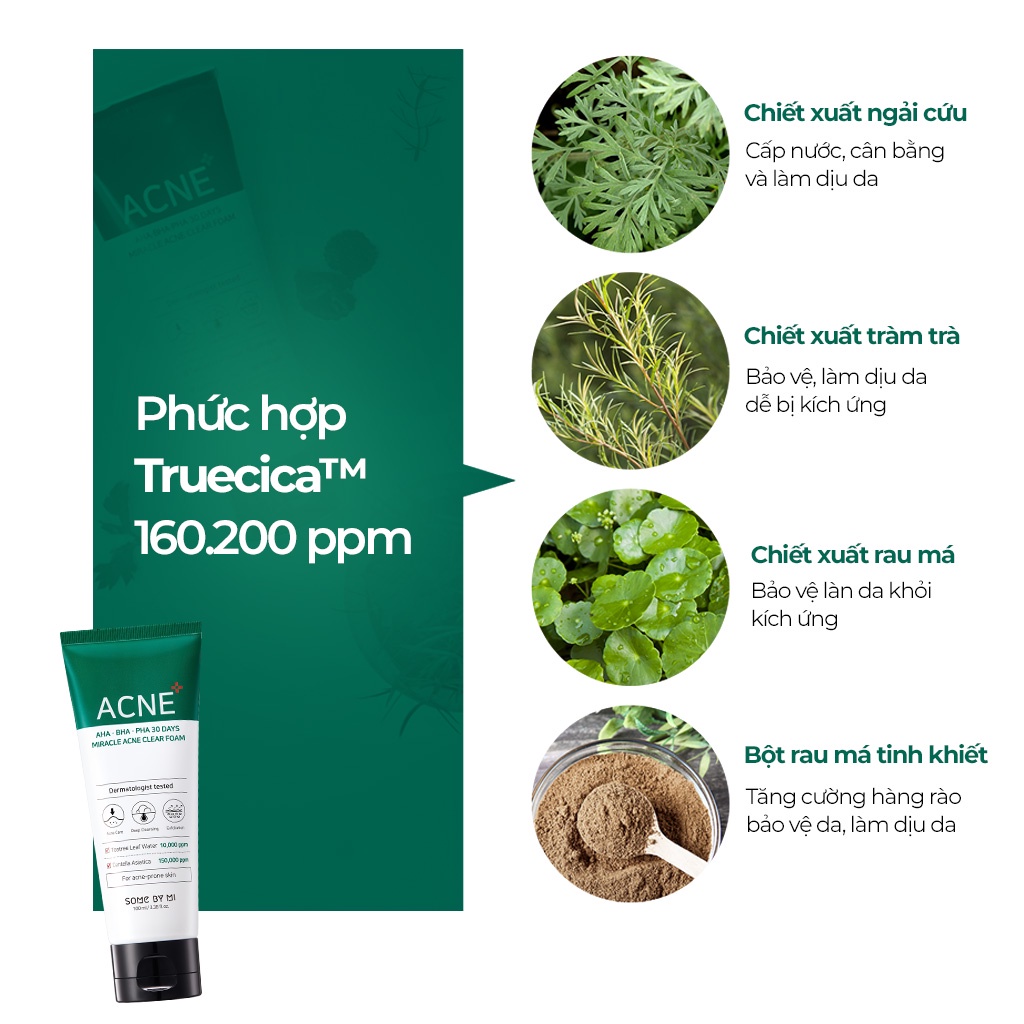 Sữa rửa mặt và miếng dán mụn Some By Mi AHA-BHA-PHA 30 Days Miracle Acne Clear Foam