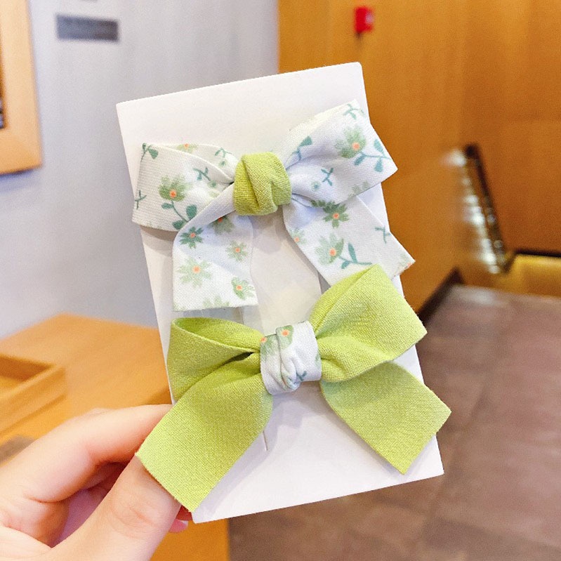 Kẹp tóc nơ đôi phụ kiện tóc dễ thương cho bé gái