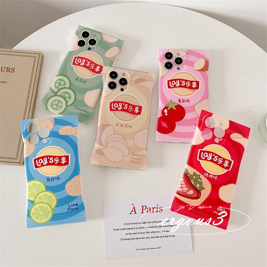 Ốp Điện Thoại Mềm Màu Macaron In Hình Khoai Tây Chiên Cho iPhone 14 13 12 11 Pro Max SE2020 X XR Xs Max 7 8 6 6s Plus