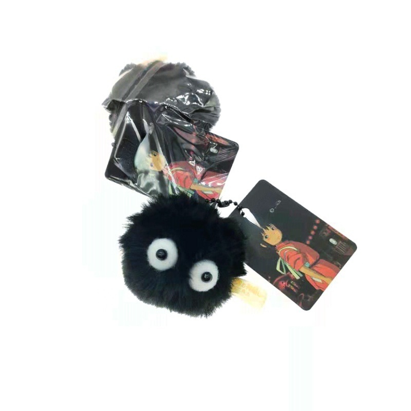 Cartoon Cute Briquettes Pendant Keychain Girl New INS Fashion Anime Bag Dust Clothes Hair Ball Accessories Female