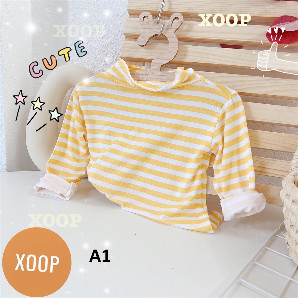Áo cổ 3 phân chất thun lạnh- Áo cổ 3 phân Xoop kẻ sọc cho bé ( cân nặng từ 8-18kg)  A1