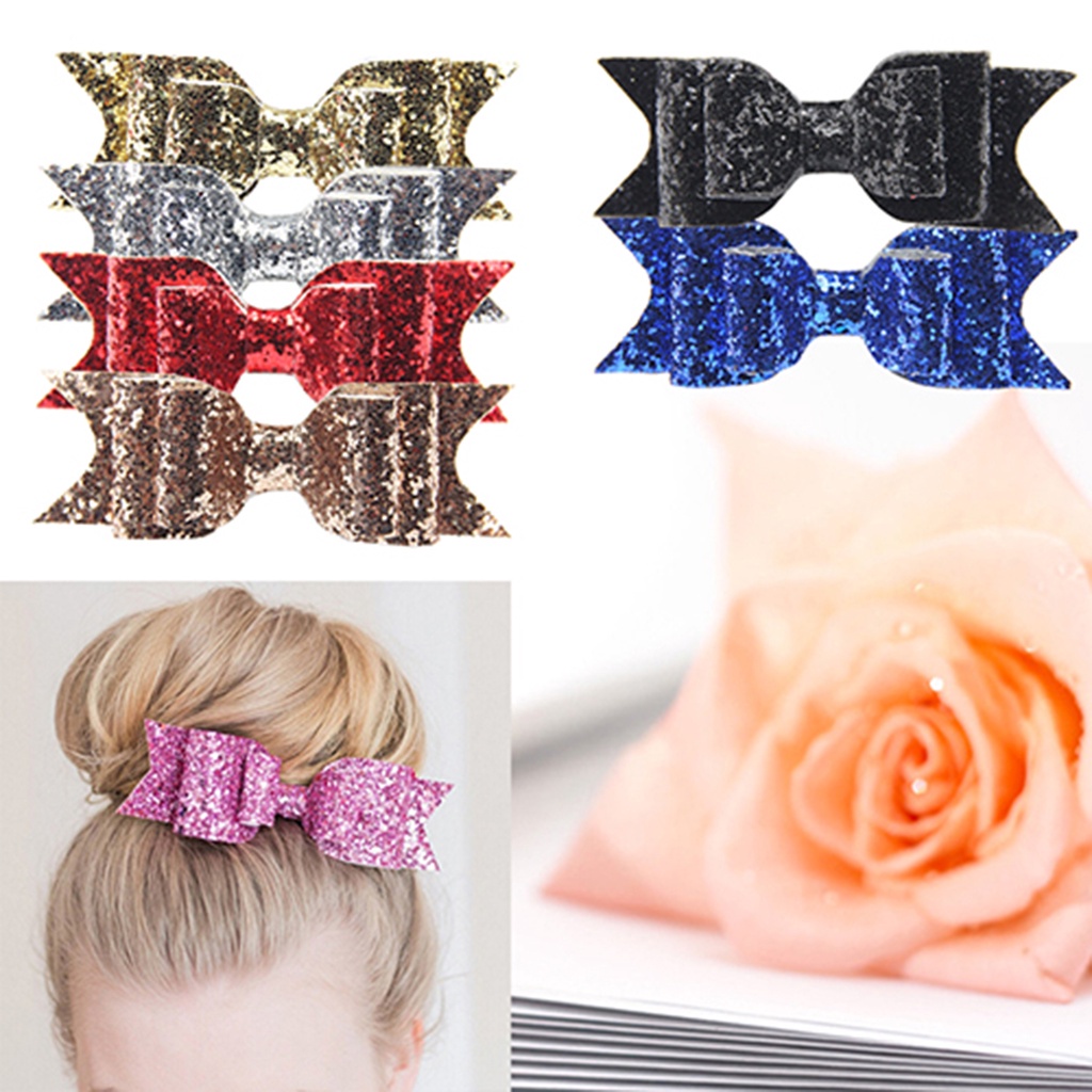 Kẹp tóc nơ lấp lánh xinh xắn cho bé gái
