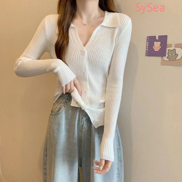 Áo Khoác Cardigan Dệt Kim Cổ Bẻ Thời Trang Mùa Thu Hàn Quốc Cho Nữ