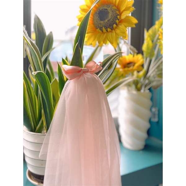 Lúp cô dâu, cài tóc, kẹp tóc cho bé màu trắng và màu hồng vải voan mềm