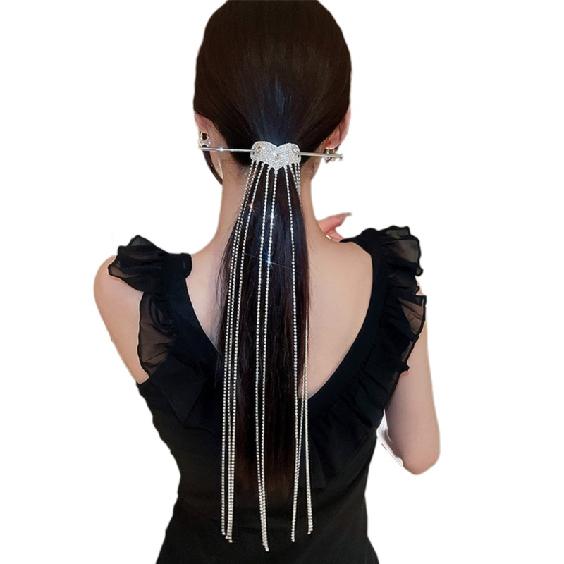 Kẹp Tóc Kim Loại Hình Trái Tim Đính Đá Xinh Xắn