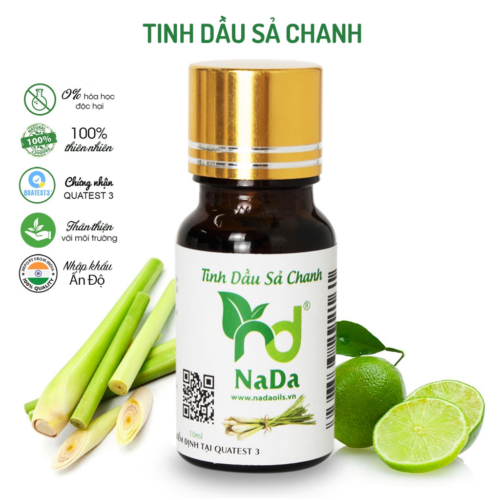 Combo xông hơi NADA 10 gói lá xông 14 loại thảo mộc, tặng tinh dầu Sả chanh 10ml kiểm định Quatest 3