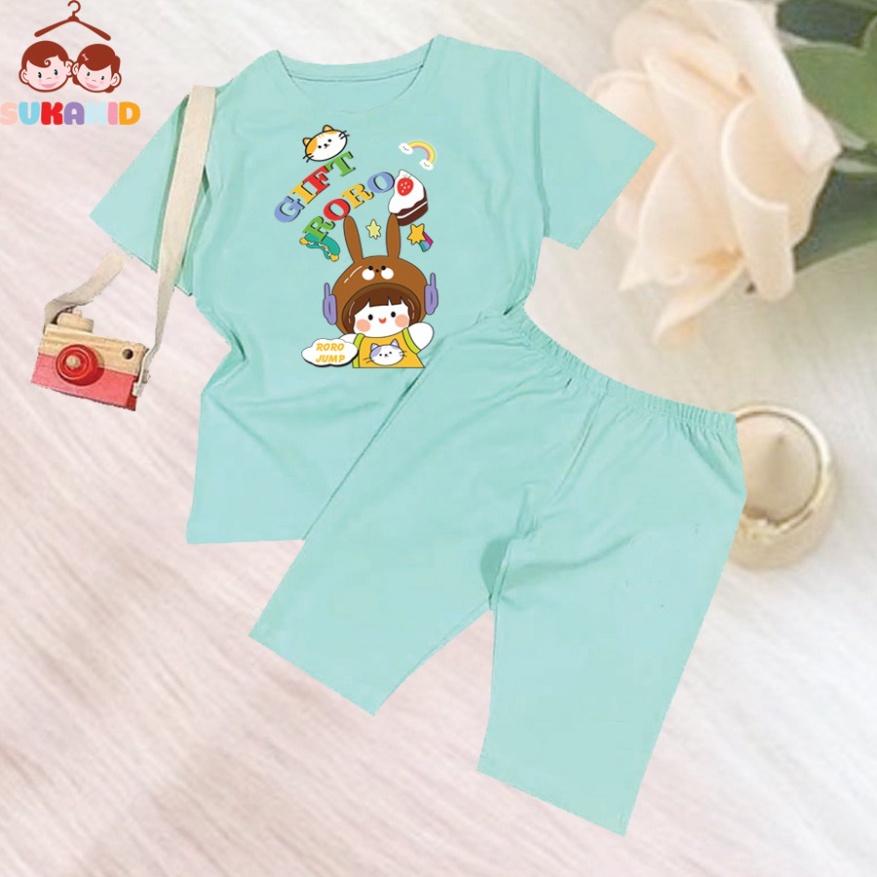 ( Km ) Đồ bộ tay ngắn quần lửng hình GIFT GOGO be từ 6kg-29kg.BDBG65.