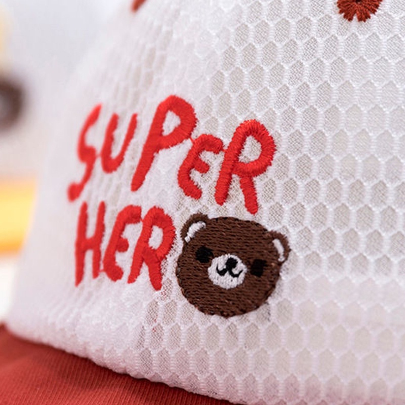 Mũ Lưỡi Trai Phối Lưới Thoáng Khí Thêu Chữ Hoạt Hình Dễ Thương Thời Trang Xuân Hè Cho Bé Trai Và Gái