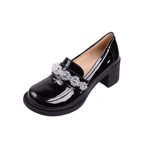 Giày lười đính đá hoa Hirostore