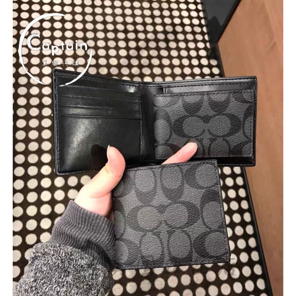 COACH  Ví Da Nam Gập Đôi Thời Trang 74993 74991 Giá Đỡ